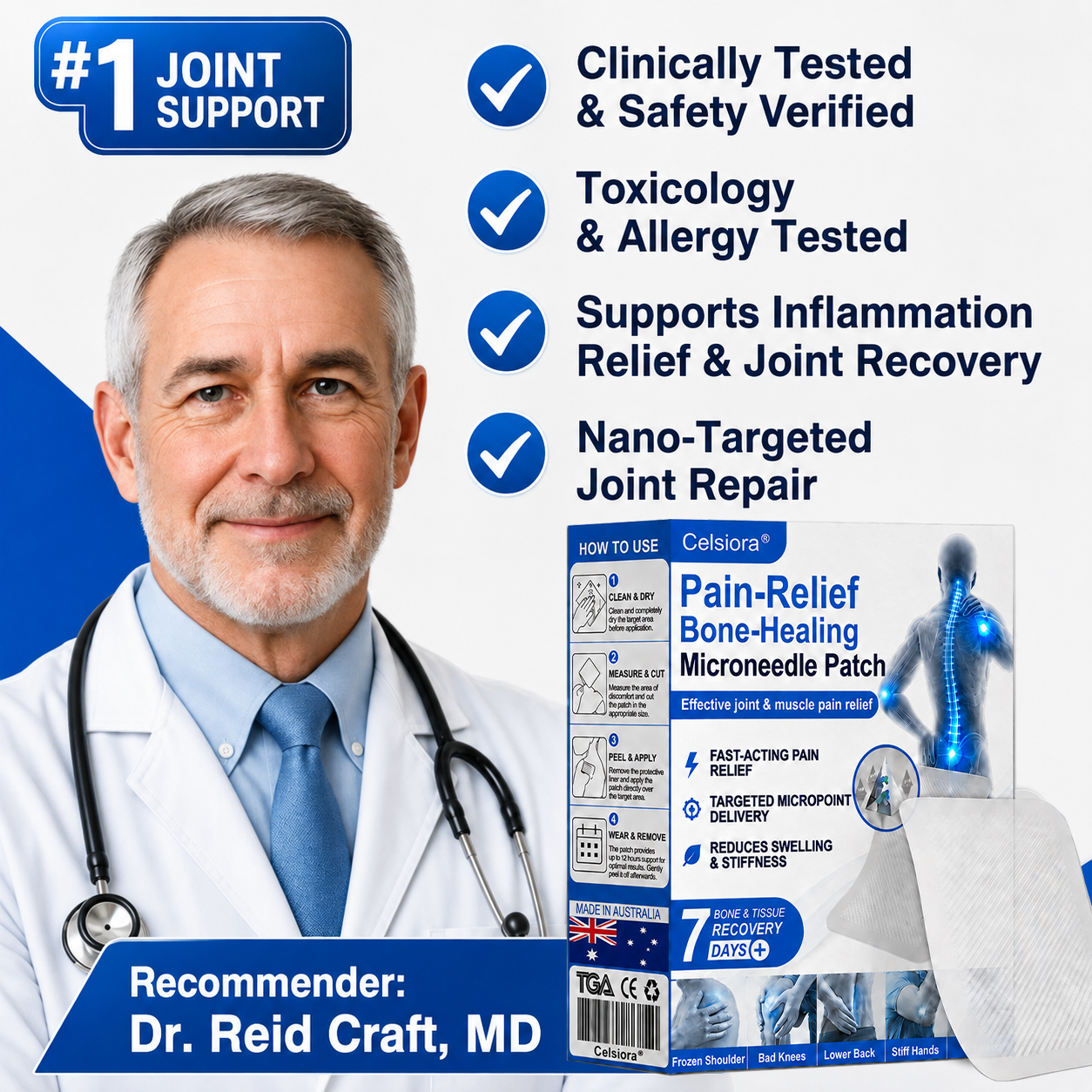 💞✅ Celsiora® Fast-Acting Joint Relief Patch Targeted Support for Pain, Stiffness & Swelling