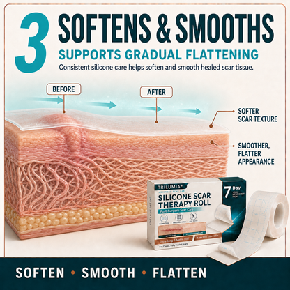 💞👩‍⚕️TRILUMIA® SILICONE SCAR THERAPY ROLL  Help Soften, Flatten & Improve the Appearance of Raised Scars