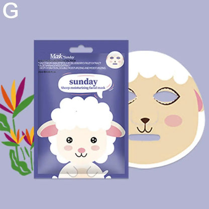 Cute Cartoon Facial Mask Moisturizing Hydrating Mask Deep Moisturizing Tender Skin Mask Dog Panda Pig Animal Mask Skin Care